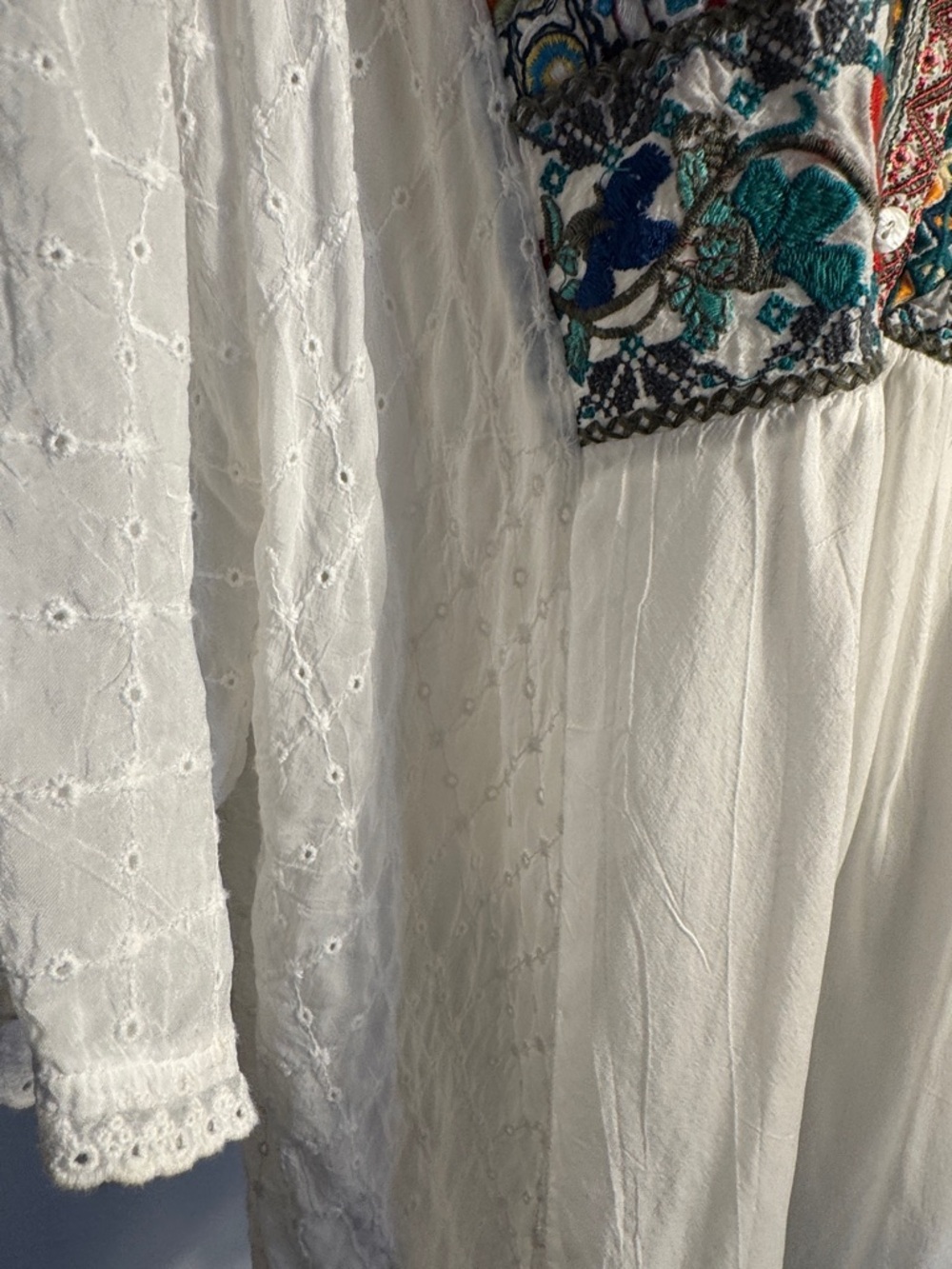Johnny Was Embroidered  Boho Top XL - Picture 5 of 7